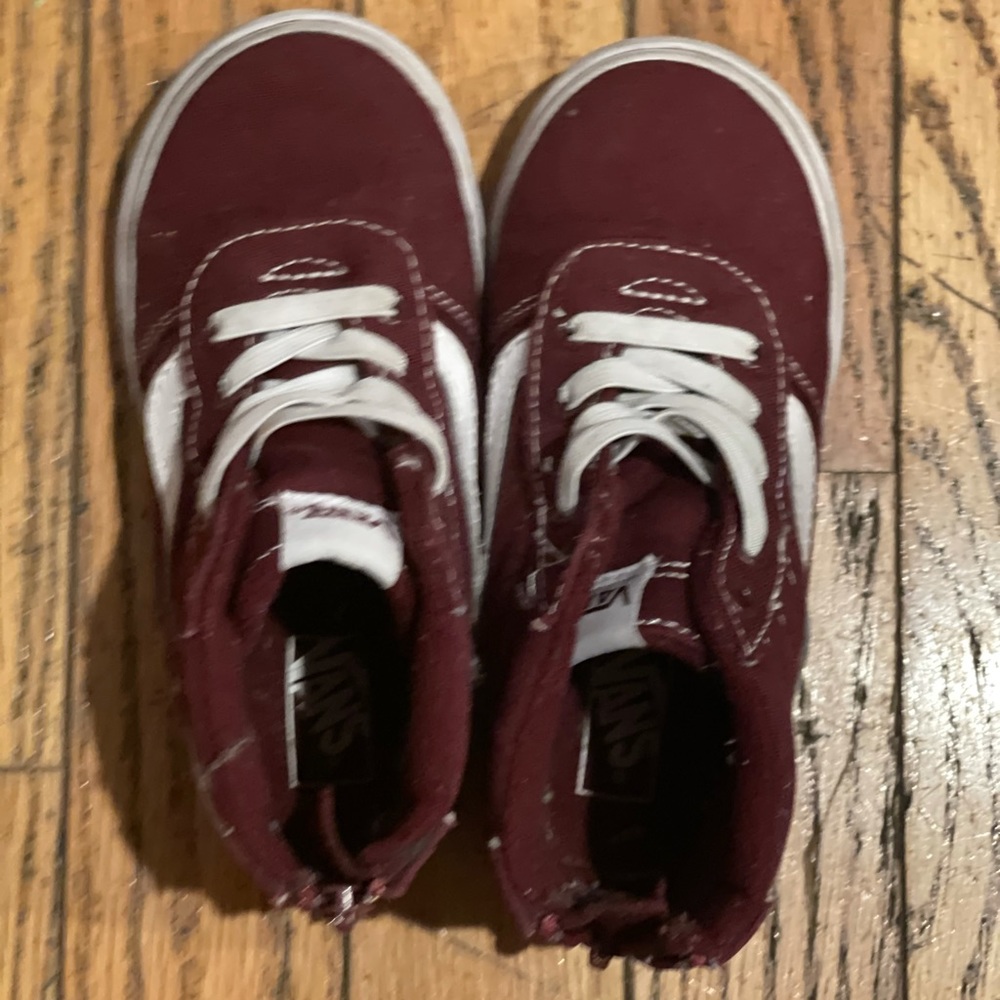 Toddler burgundy high top vans